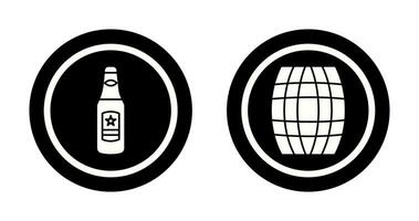 Bier Flasche und Fass Symbol vektor