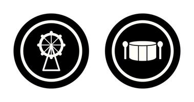 Ferris Rad und Trommel Symbol vektor