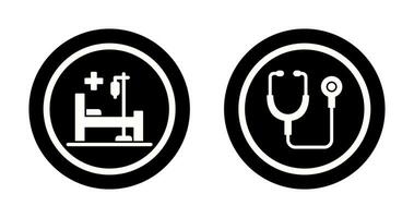 Stethoskop und Krankenhaus Symbol vektor