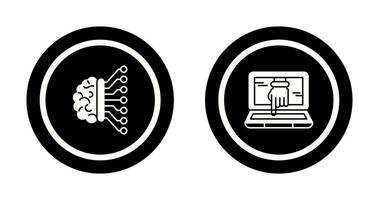 Maschine Lernen und hacken Symbol vektor