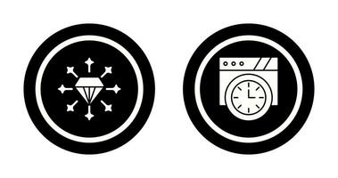 Diamant und Mauer Uhr Symbol vektor