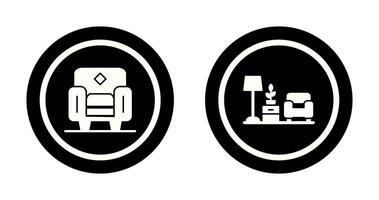 Sessel und Leben Zimmer Symbol vektor