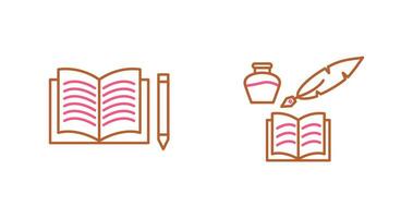 Bleistift und Buch und Quilland Buch Symbol vektor