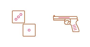 tärningar och pistol ikon vektor