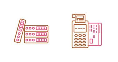 bindemedel och pos terminal ikon vektor