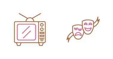Fernseher und Theater Masken Symbol vektor