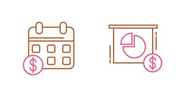 Kalender und Kuchen Diagramm Symbol vektor