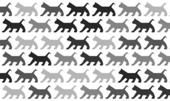 Schwarz-Weiß-Katze nahtlose Hintergrundmuster vektor