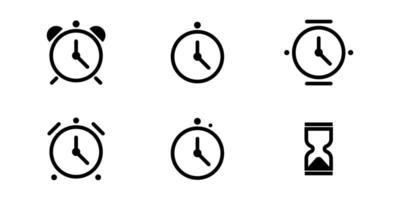 Zeitsymbol eingestellt. Uhr-Symbol. Vektor-Illustration. vektor
