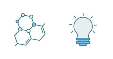 molekyl och ljus Glödlampa ikon vektor