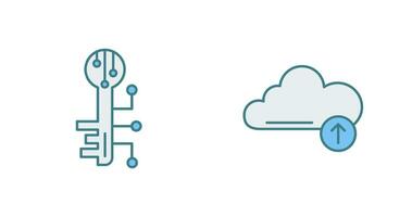 elektronisch Schlüssel und hochladen Symbol vektor