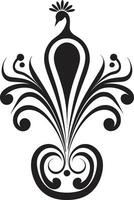 katzenartig Majestät schwarz Pfau Logo Tintenfass Feder Vektor Pfau Symbol