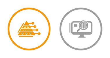 Pyramide Graph und Suche Symbol vektor