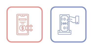 Anzahlung und Transfer Symbol vektor