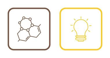 molekyl och ljus Glödlampa ikon vektor