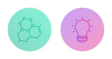 molekyl och ljus Glödlampa ikon vektor