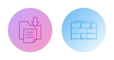 Datei Lager und Backstein Mauer Symbol vektor