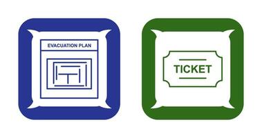 Evakuierung planen und Tickets Symbol vektor