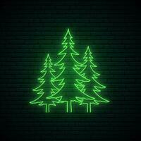 Weihnachten Bäume im Neon- Stil. vektor