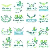 Spring Retro Vintage Vector Etikett