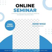 Online-Seminar, Webinar-Feed-Design Vorlage für Social-Media-Beiträge vektor