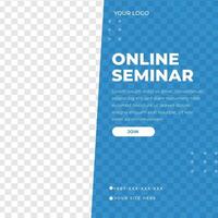 onlineseminarium, webbinariefeed design sociala medier post mall vektor