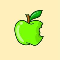 grüner Apfelillustrationsvektor für Fruchtdesign, Websiteikone, Zeichen vektor