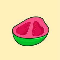 Guave-Vektor-Illustration. grüne Guave isoliertes Vektorelementdesign vektor