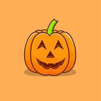 pumpa halloween vektor illustration med orange bakgrund