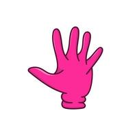 rosa handhandschuhe isolierte abbildung lila vektor