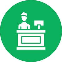 Check-in-Schreibtisch-Vektor-Icon-Design-Illustration vektor