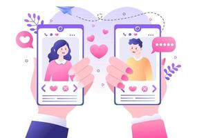 Dating-App flache Designillustration vektor