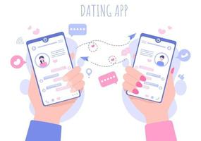 Dating-App flache Designillustration vektor