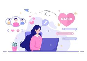 Dating-App flache Designillustration vektor