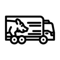 Schwein Transport LKW Linie Symbol Vektor Illustration