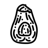 Avocados verfault Essen Linie Symbol Vektor Illustration