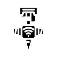 Clever Rasen Sprinkler Zuhause Glyphe Symbol Vektor Illustration