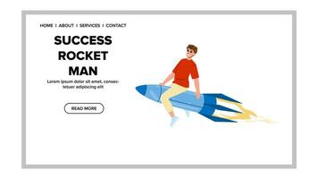 Geschäft Erfolg Rakete Mann Vektor