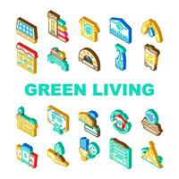 Grün Leben Öko Symbole einstellen Vektor