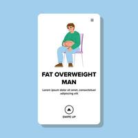 Gewicht Fett Übergewicht Mann Vektor