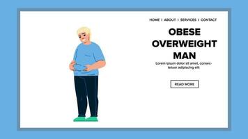 fetma fet övervikt man vektor
