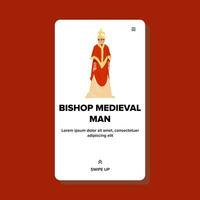 Mönch Bischof mittelalterlich Mann Vektor