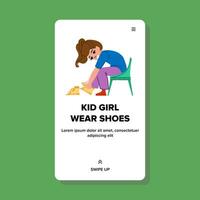 jung Kind Mädchen tragen Schuhe Vektor