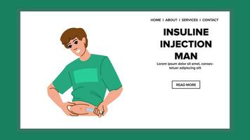 sjukdom insulin injektion man vektor