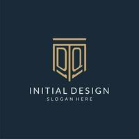 Initiale dq Schild Logo Monoline Stil, modern und Luxus Monogramm Logo Design vektor