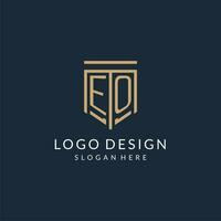 Initiale eo Schild Logo Monoline Stil, modern und Luxus Monogramm Logo Design vektor