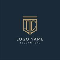 Initiale ic Schild Logo Monoline Stil, modern und Luxus Monogramm Logo Design vektor