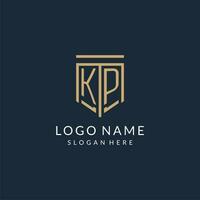 Initiale kp Schild Logo Monoline Stil, modern und Luxus Monogramm Logo Design vektor