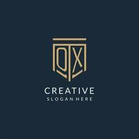 Initiale Ochse Schild Logo Monoline Stil, modern und Luxus Monogramm Logo Design vektor