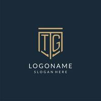 Initiale tg Schild Logo Monoline Stil, modern und Luxus Monogramm Logo Design vektor